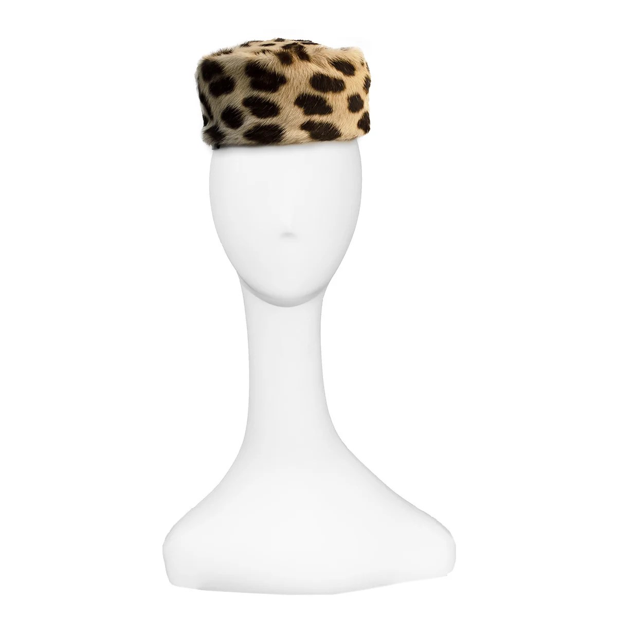 VIntage 1960s Leopard Pillbox Hat by Bonta Creatrix, Fits Most