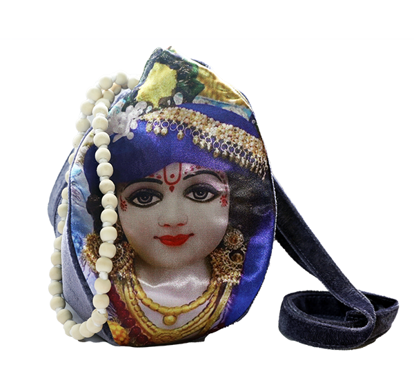 Laddu Gopal (Front Print) PREMIUM Bead Bag with Madhavas Picture