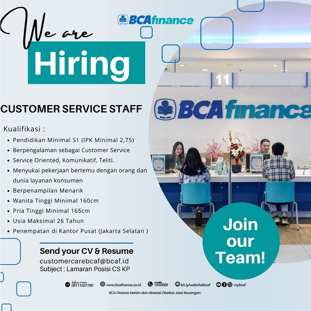 Lowongan Pekerjaan PT BCA Finance
