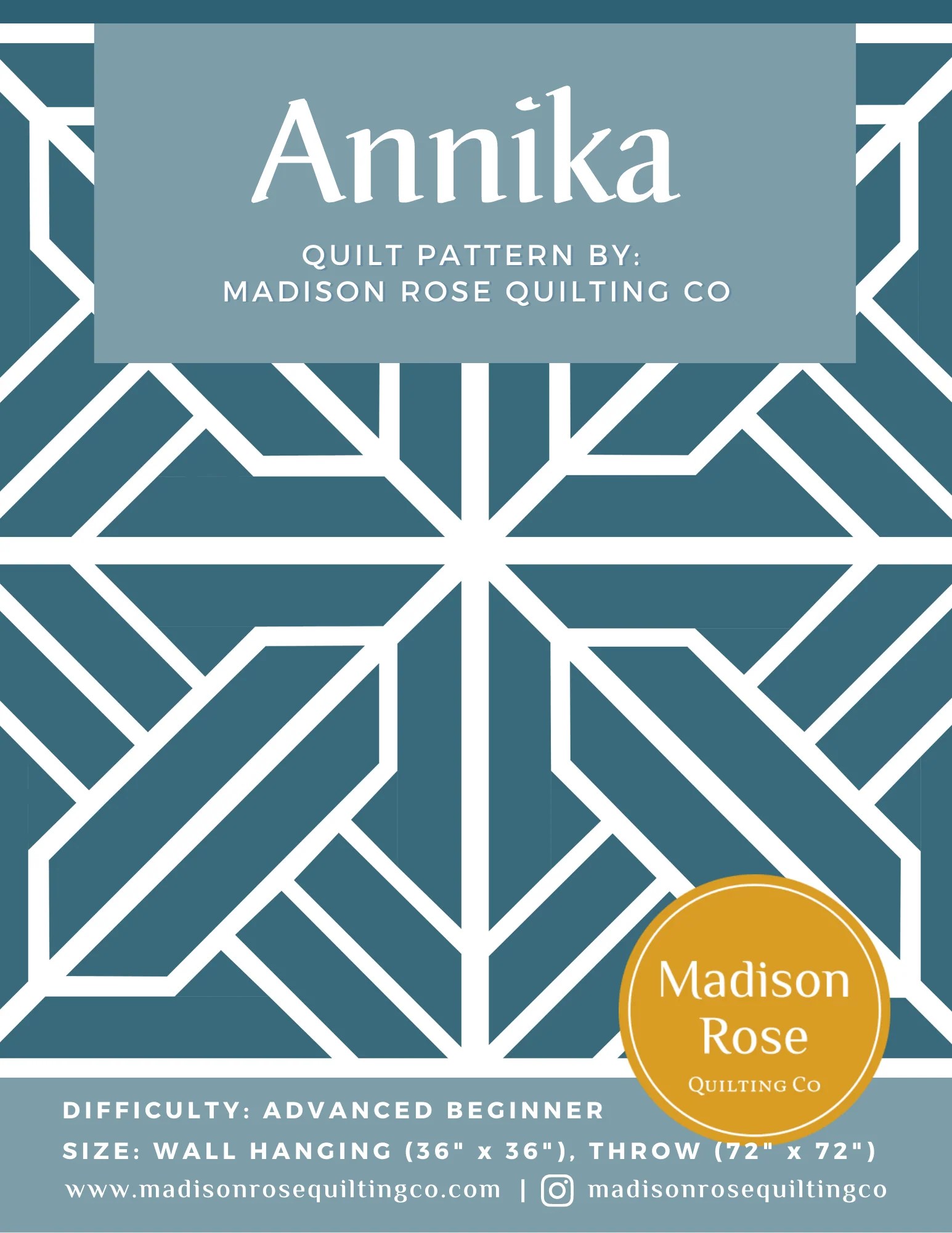 Annika Quilt Pattern (Digital Download) Madison Rose Quilting Co