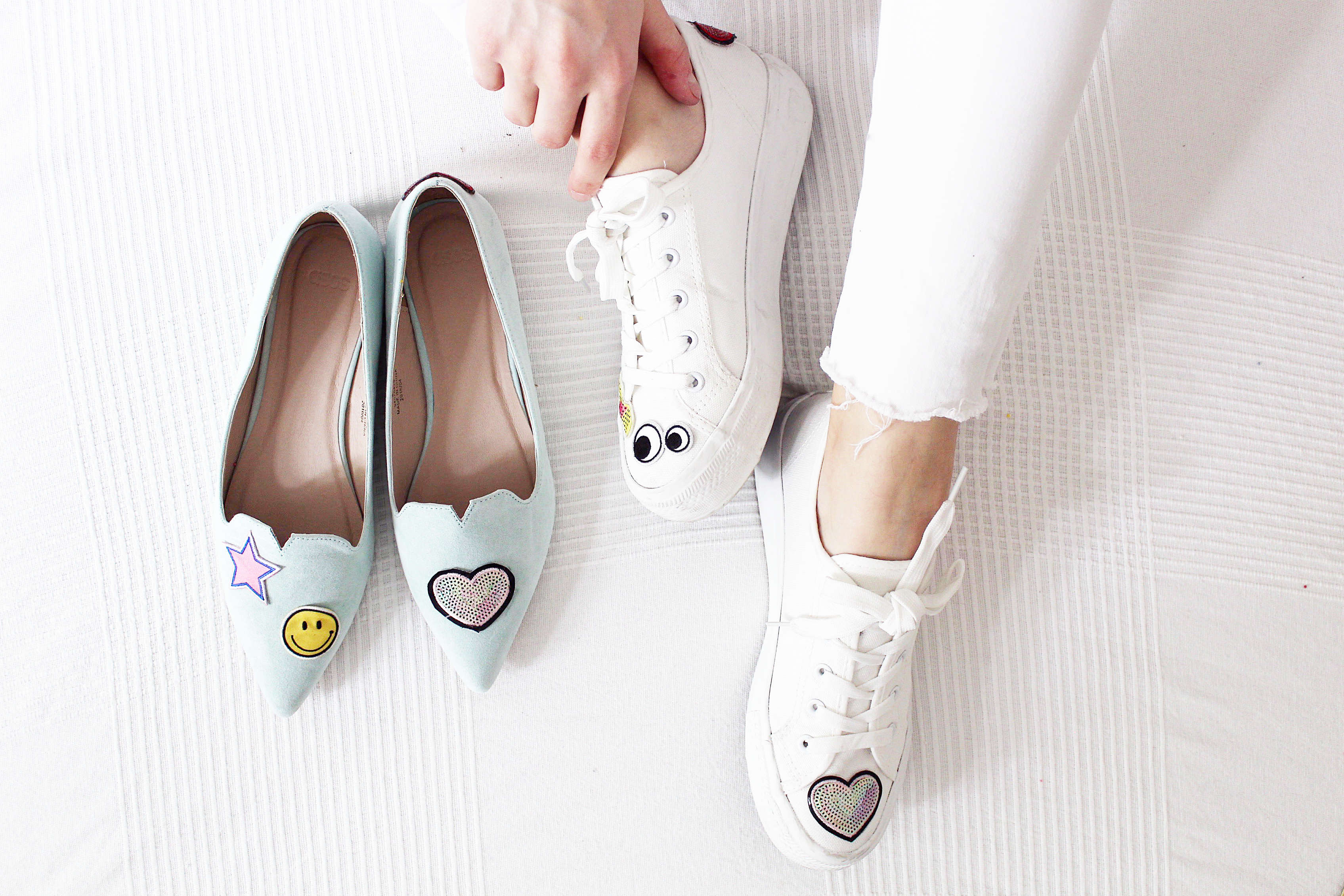 Patches Trend DIY Schuhe mit Aufnähern verzieren