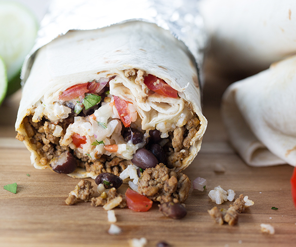 Steak Burrito with Black Beans and Rice Maestro Grill
