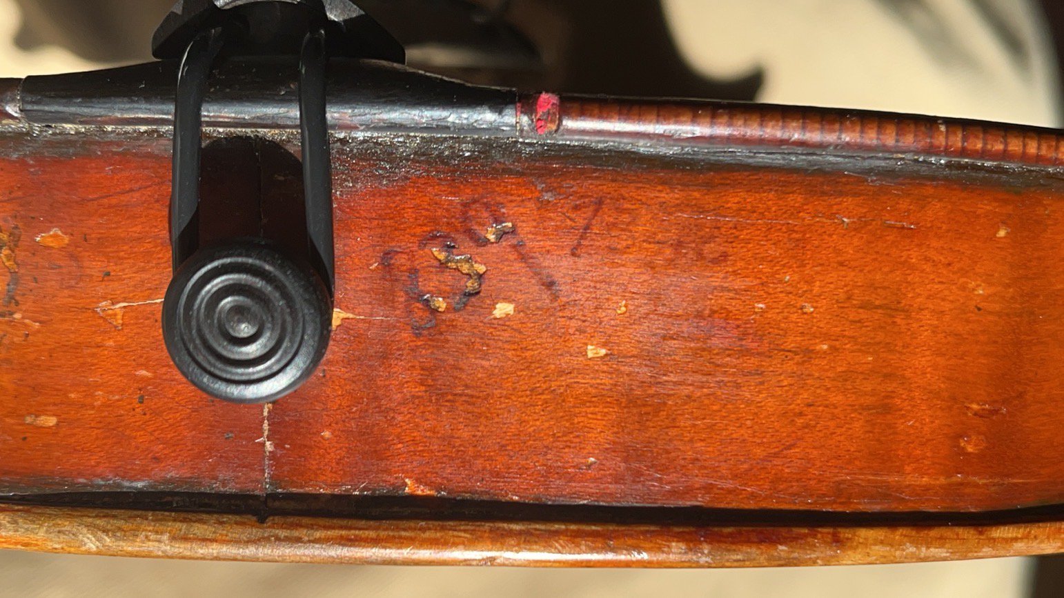 Identify antique violin, interesting markings on the bottom The