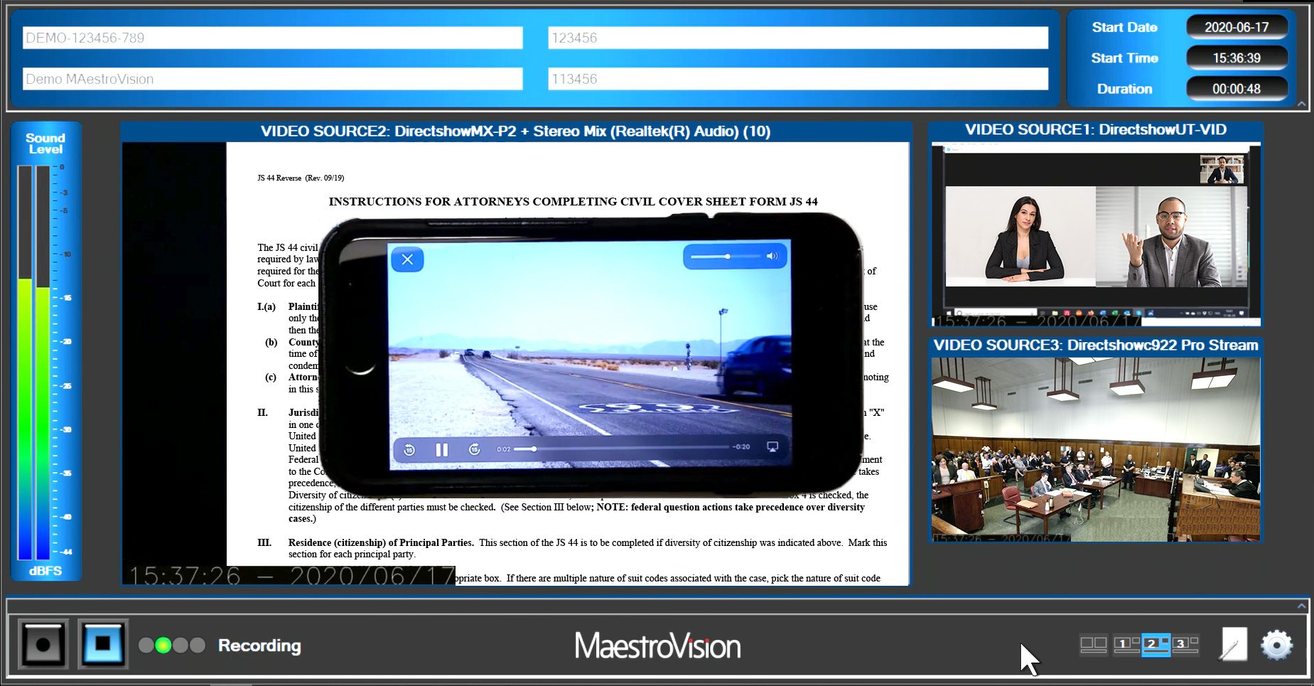 SALAS DE AUDIENCIA MaestroVision Audio & Video Management Solutions