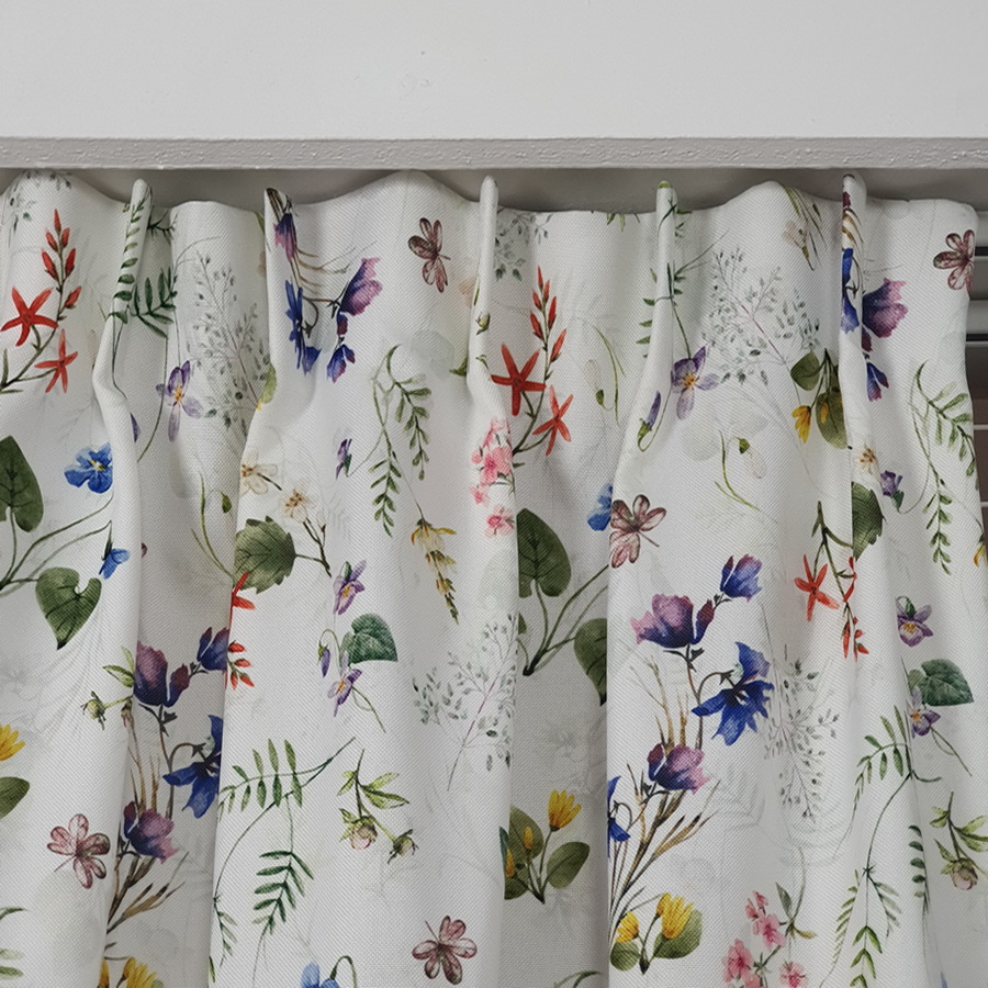 Zasłona ozdobna do salonu, w kwiaty na fleksach szer. 90x252cm MAG 364