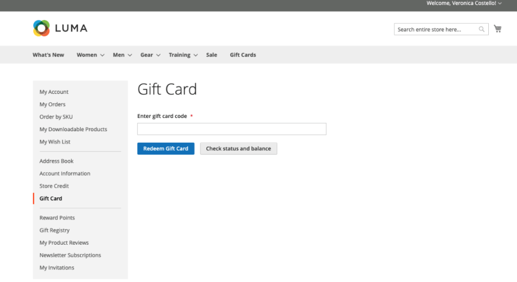 How To Gift Card Redeemable on the storefront in Adobe Commerce 2.x