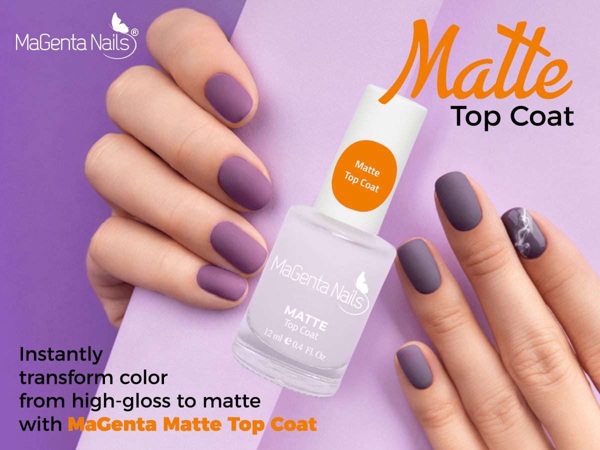 Matte Top Coat MaGenta Nails