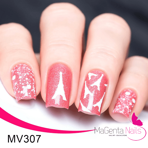 Nail Vinyl MV307 Eiffel Tower Stencils & Stickers MaGenta Nails