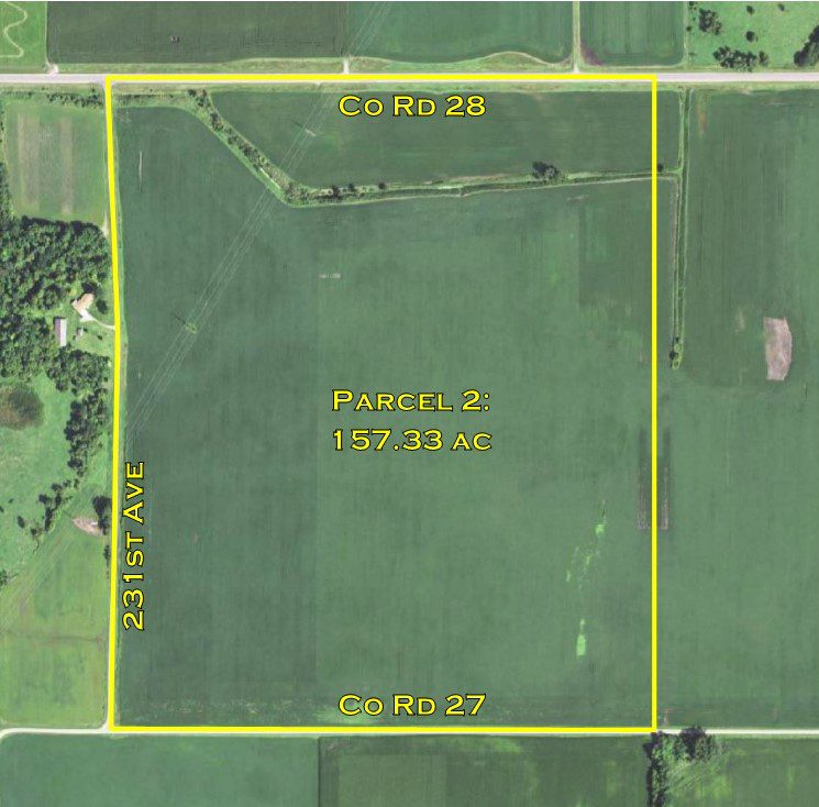 157.33 ac of Nicollet Co & 131.4 ac of Le Sueur Co Farm Land Mages