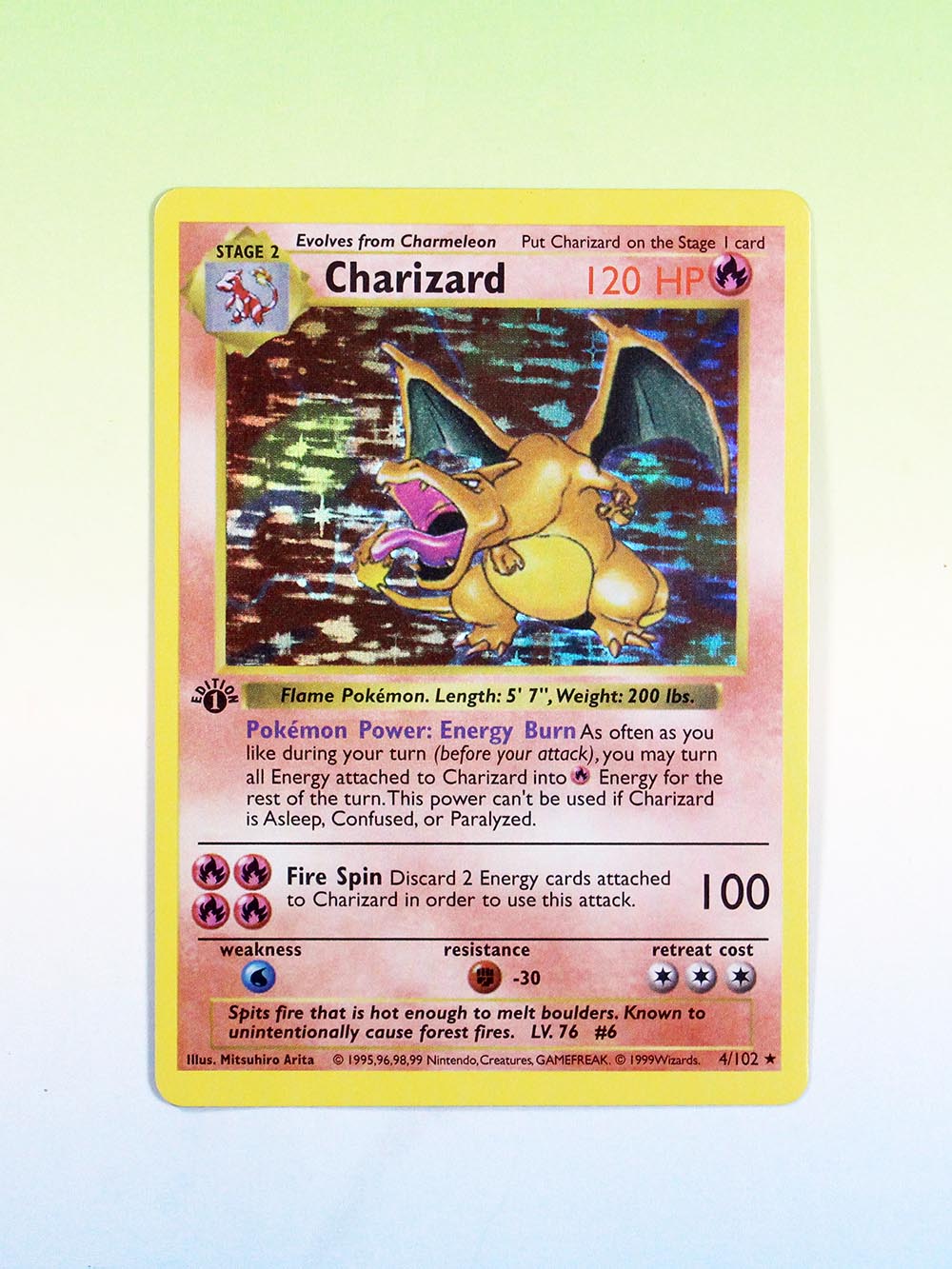 Pokemon proxy cards first edition foil Charizard (Base Set BS 4