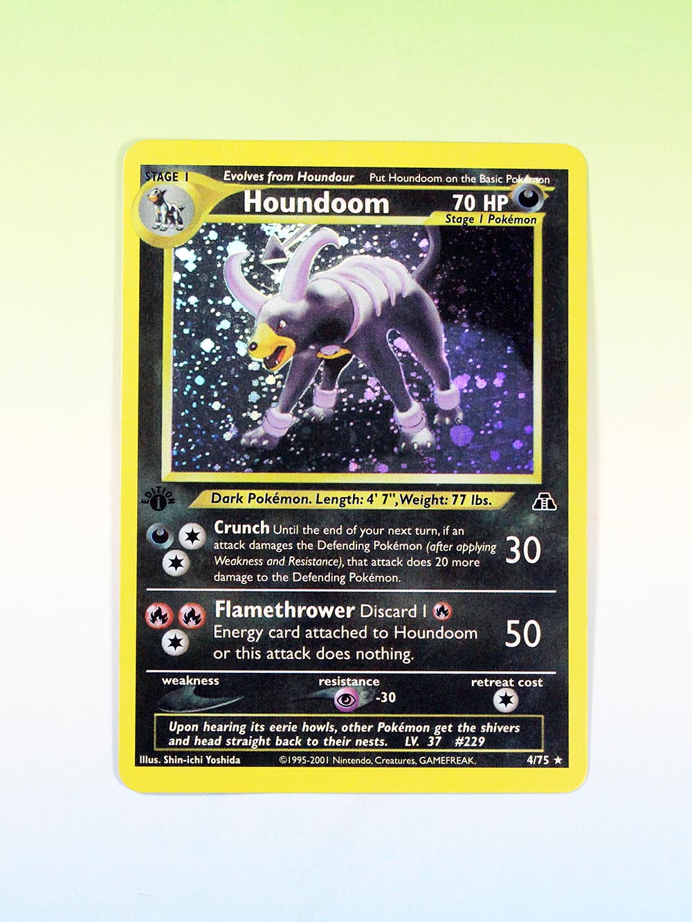 Pokemon proxy cards first edition foil Houndoom (Neo Discovery N2 4