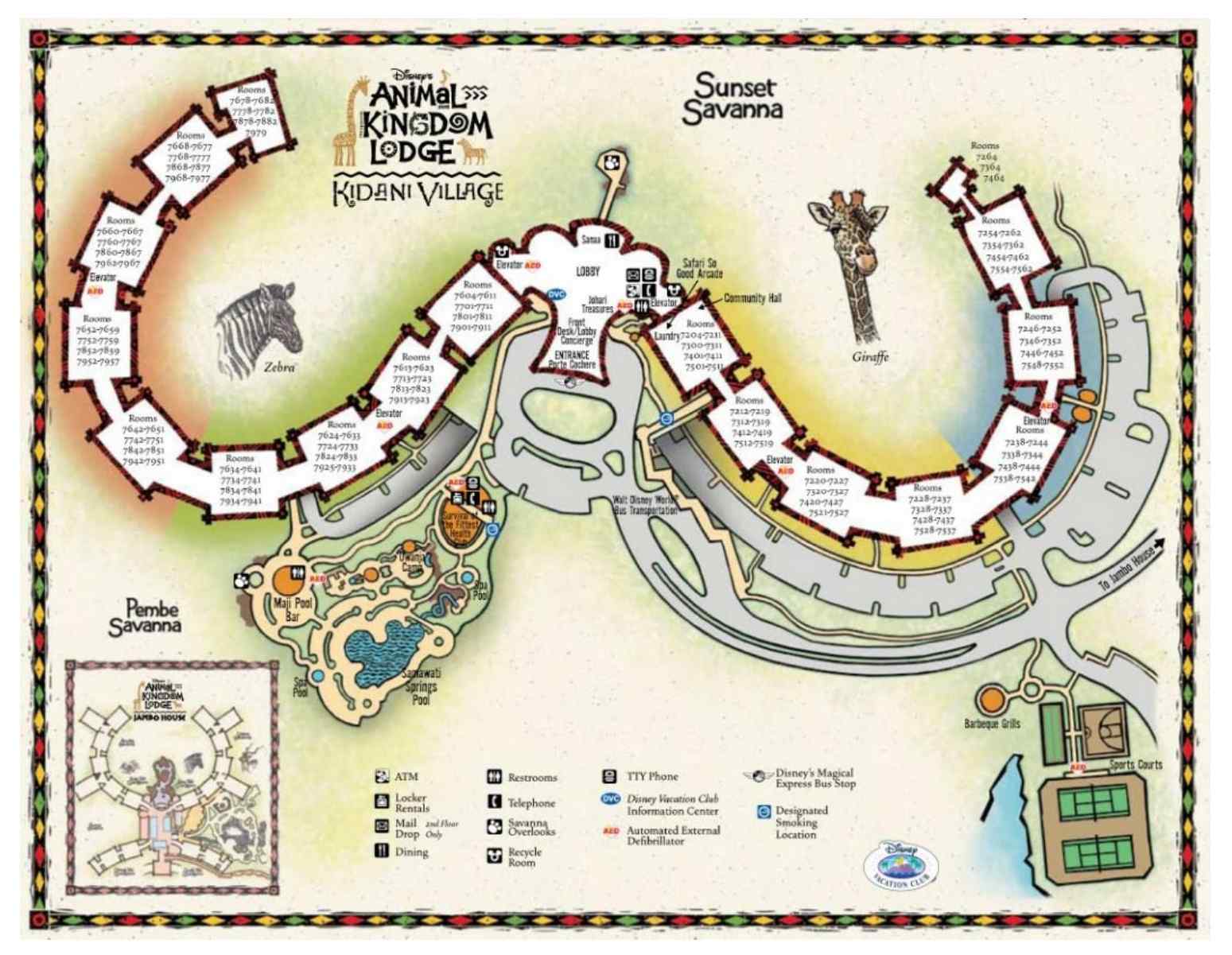 Map Of Kidani Village At Animal Kingdom Lodge