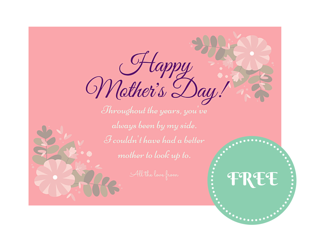 FREE Printable Mother's Day Note Magical Printable