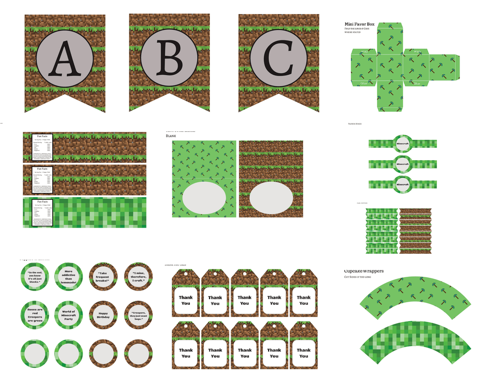 Minecraft Party Pack Magical Printable
