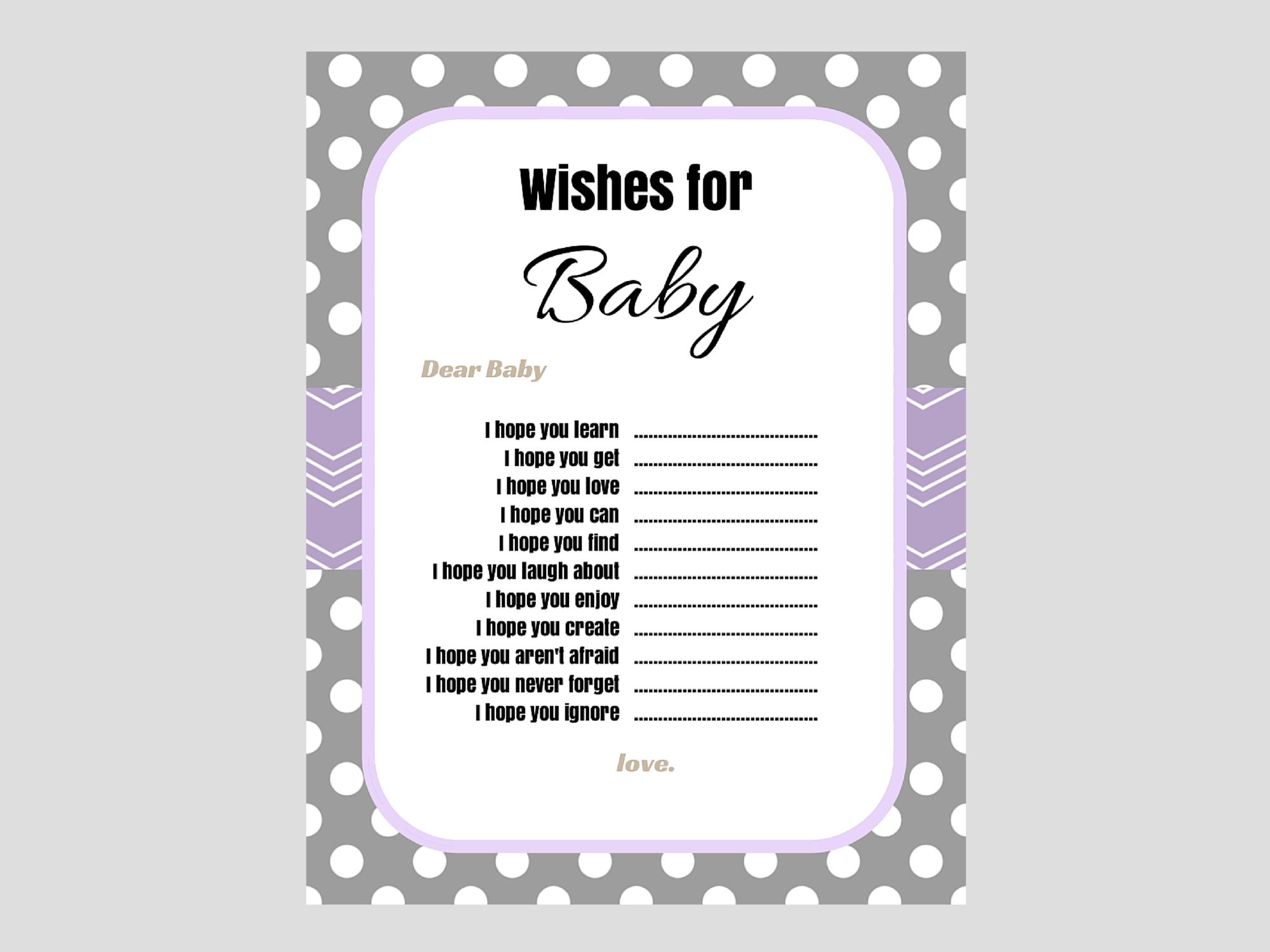 Wishes for Baby 3 Designs - Magical Printable