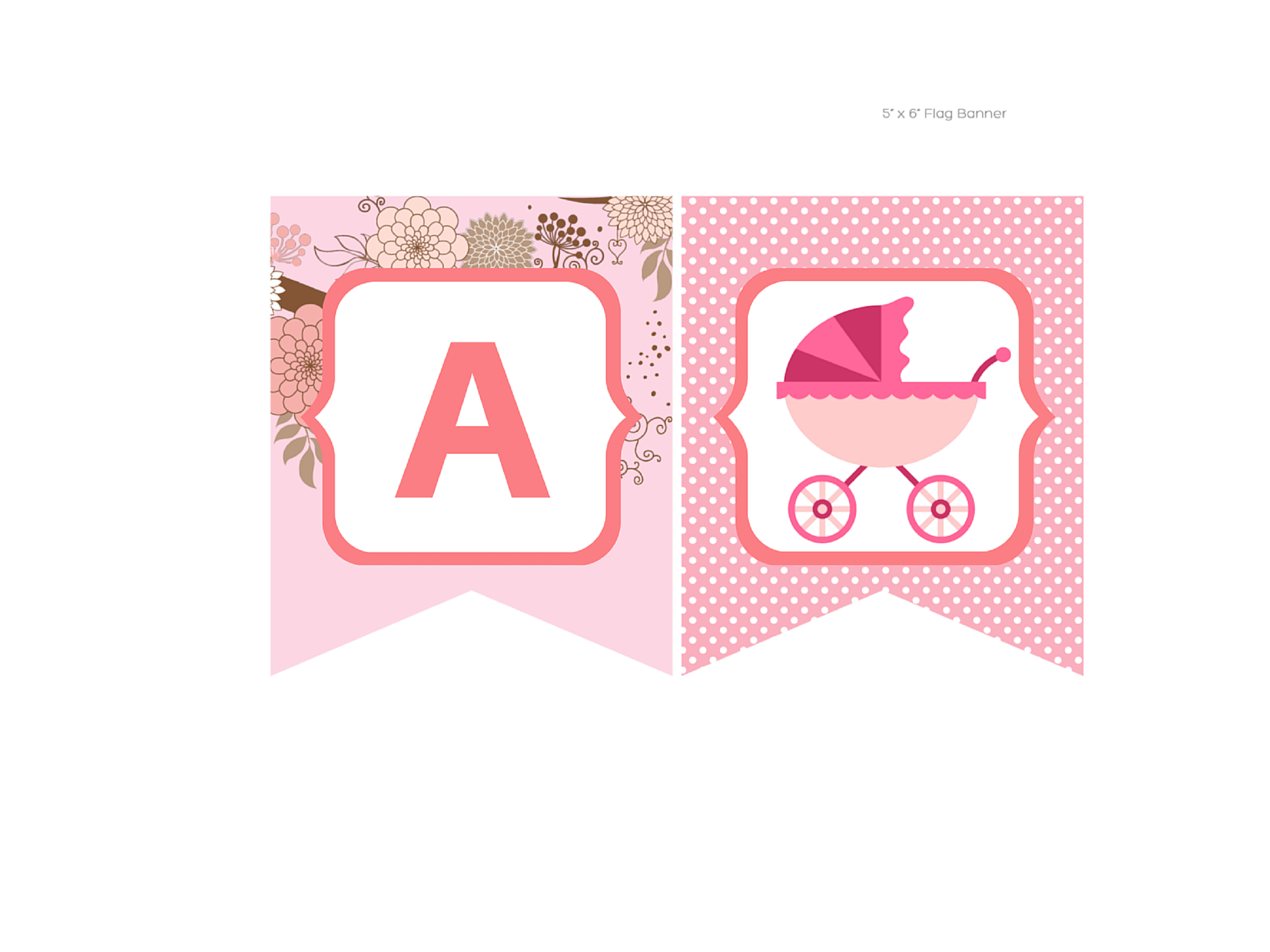 Pink Carriage It's a Girl Banner Magical Printable