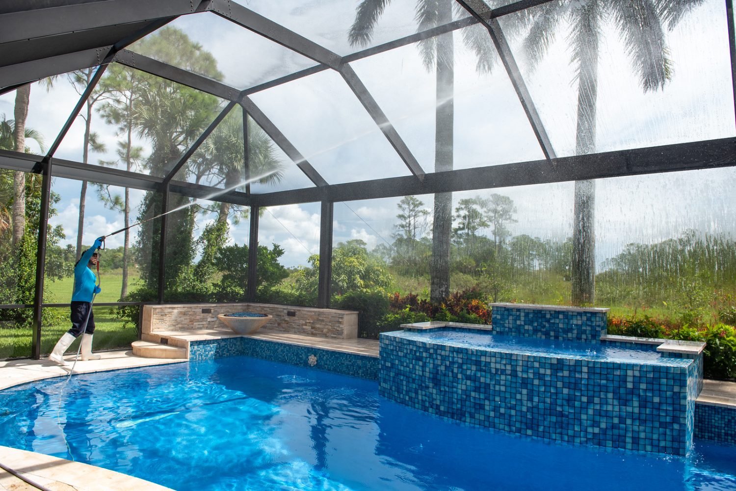 Screen Enclosure Cleaning Services Pressure Washing by Magic Bubbles