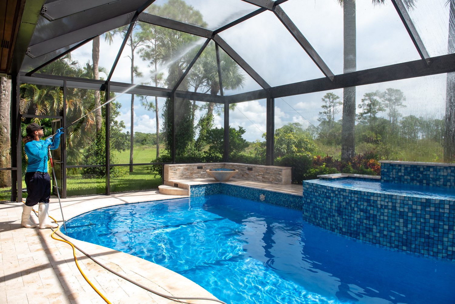 Screen Enclosure Cleaning Services Pressure Washing by Magic Bubbles