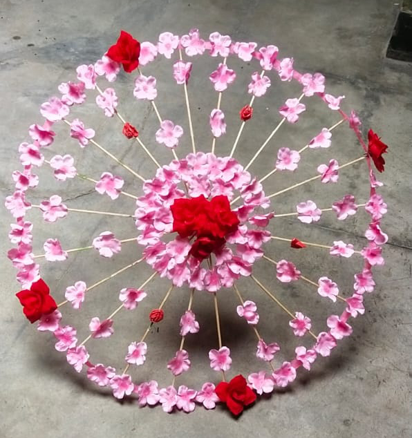 Floral umbrella for wedding, decorative umbrella for wedding, Artificial Flower Plain Floral