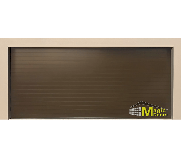 Aluminium garage door Double bronze alufluted Magic Doors