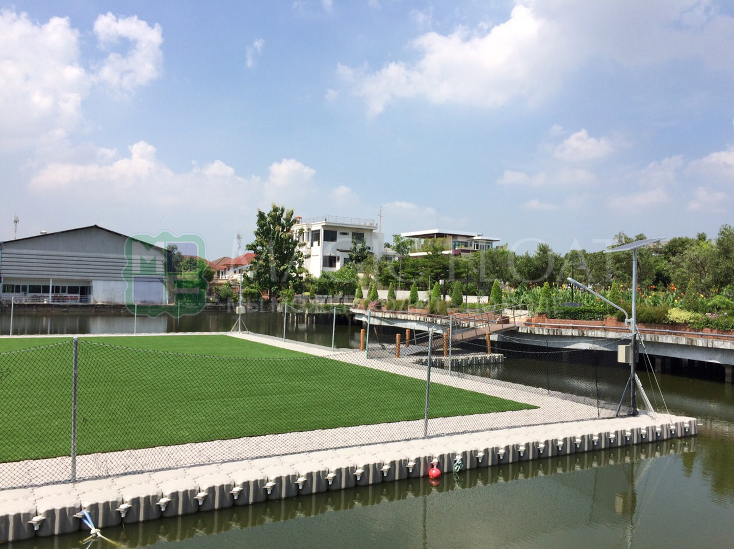 Football field on the water