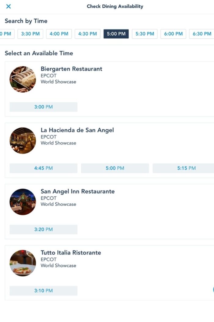 Full List of Table Service Restaurants at Epcot Magic for Five