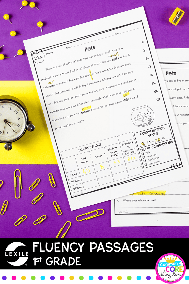 1st Grade Reading Fluency Passages | MagiCore