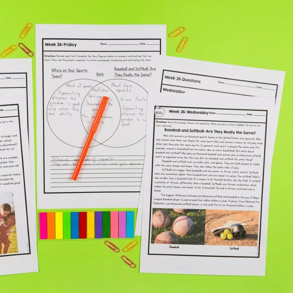 2nd Grade Reading Spiral Review with Lexile Levels 3rd Quarter ELA