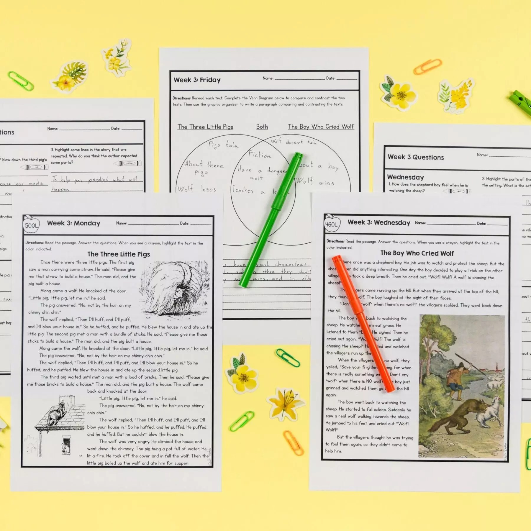 2nd Grade Reading Spiral Review with Lexile Levels 1st Quarter ELA