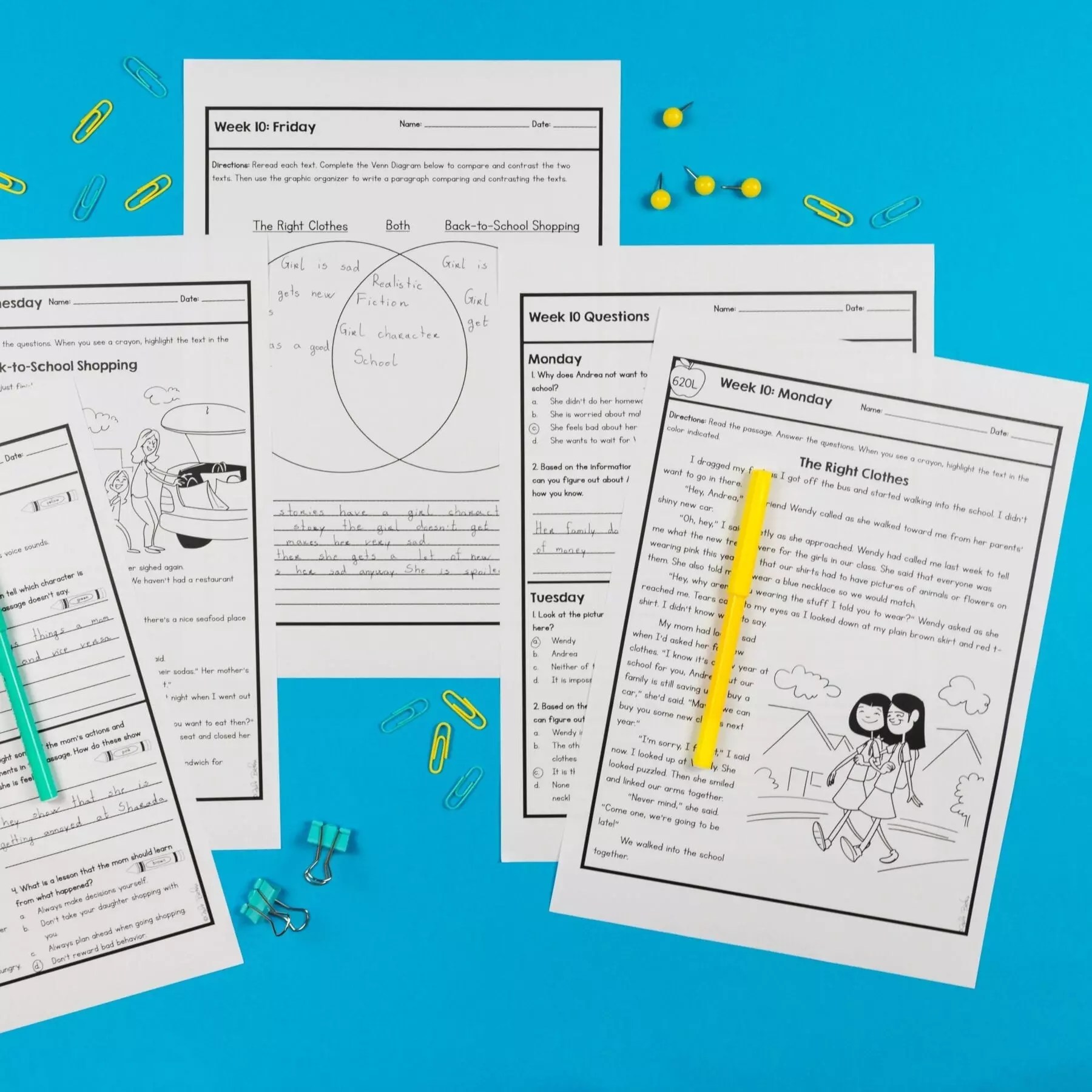 2nd Grade Reading Spiral Review with Lexile Levels 2nd Quarter ELA