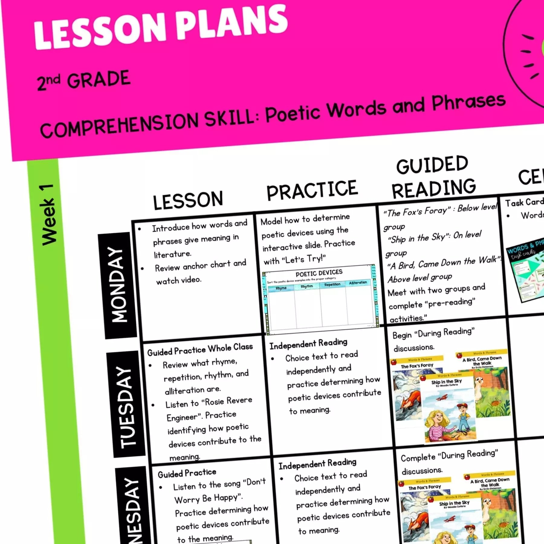 Lesson Plans Words & Phrases in Poetry 2nd Grade MagiCore Lesson Plans Words & Phrases in Poetry 2nd Grade MagiCore