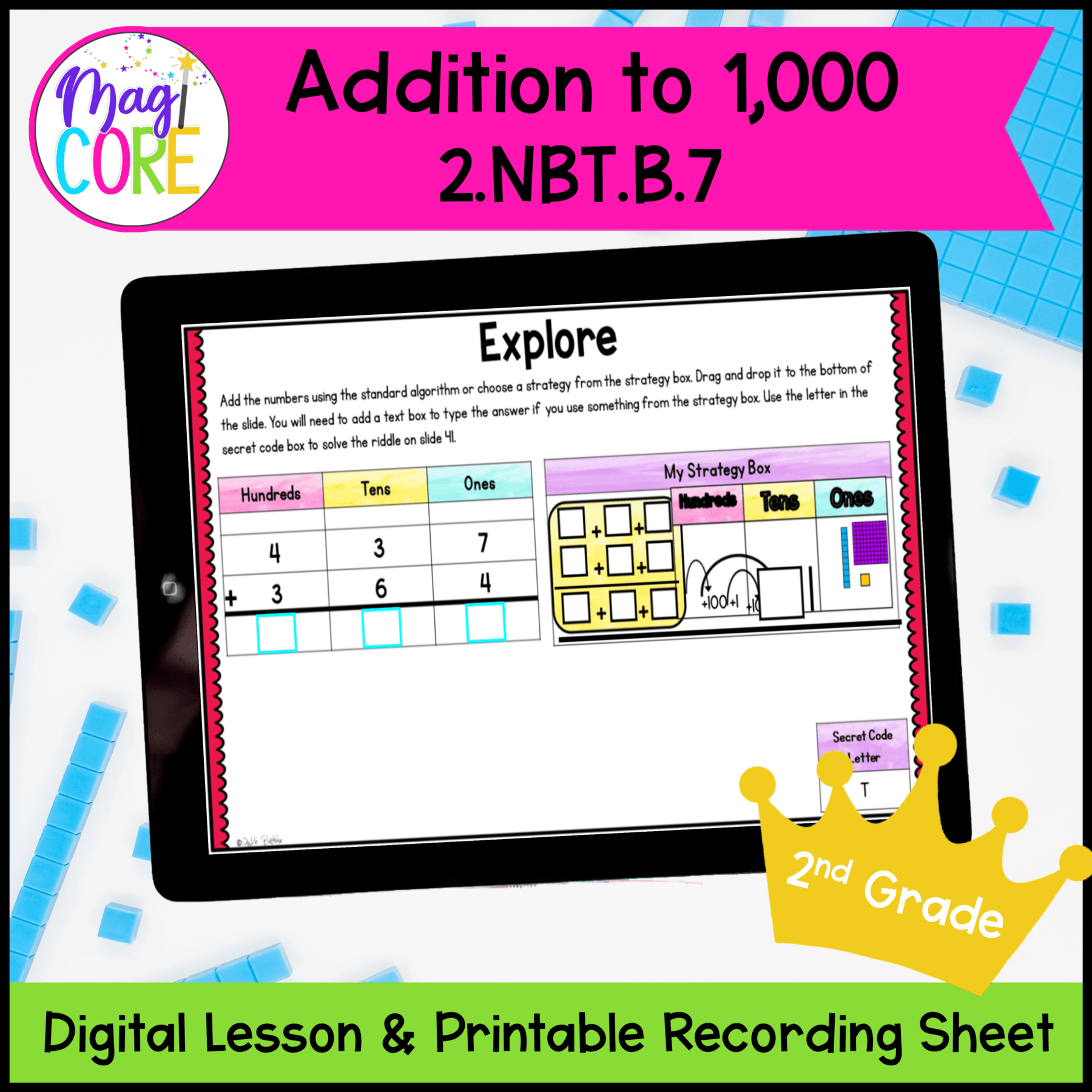 Addition to 1000 Mini Lesson Google Slides| MagiCore