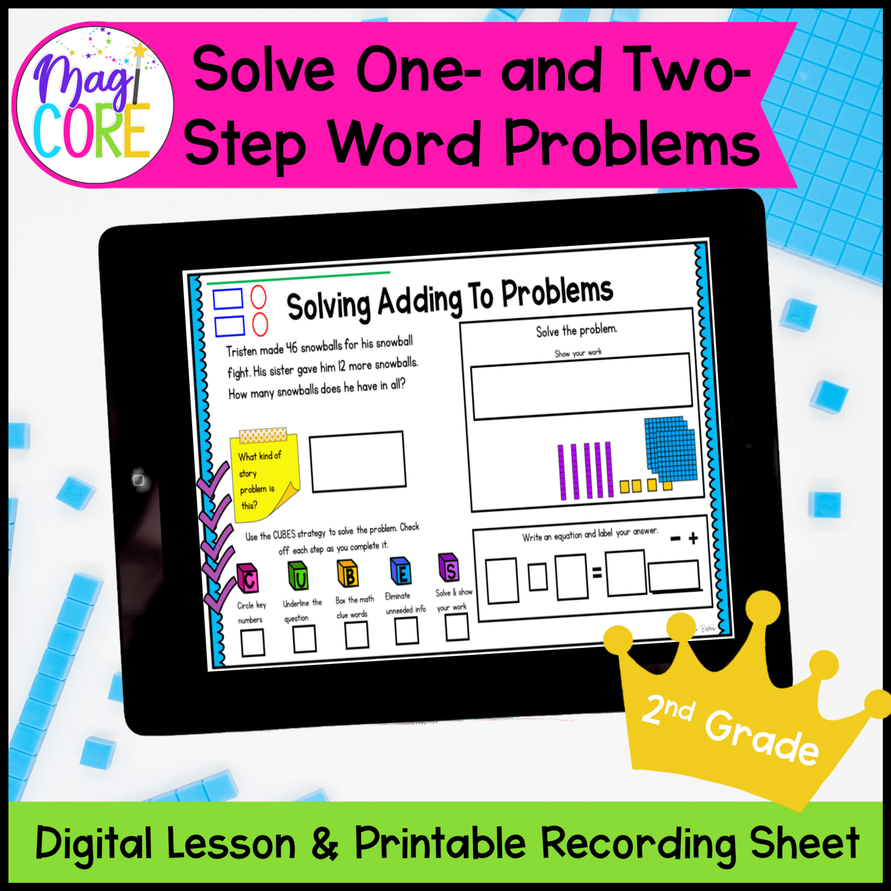One & Two Step Word Problems Mini Lesson MagiCore