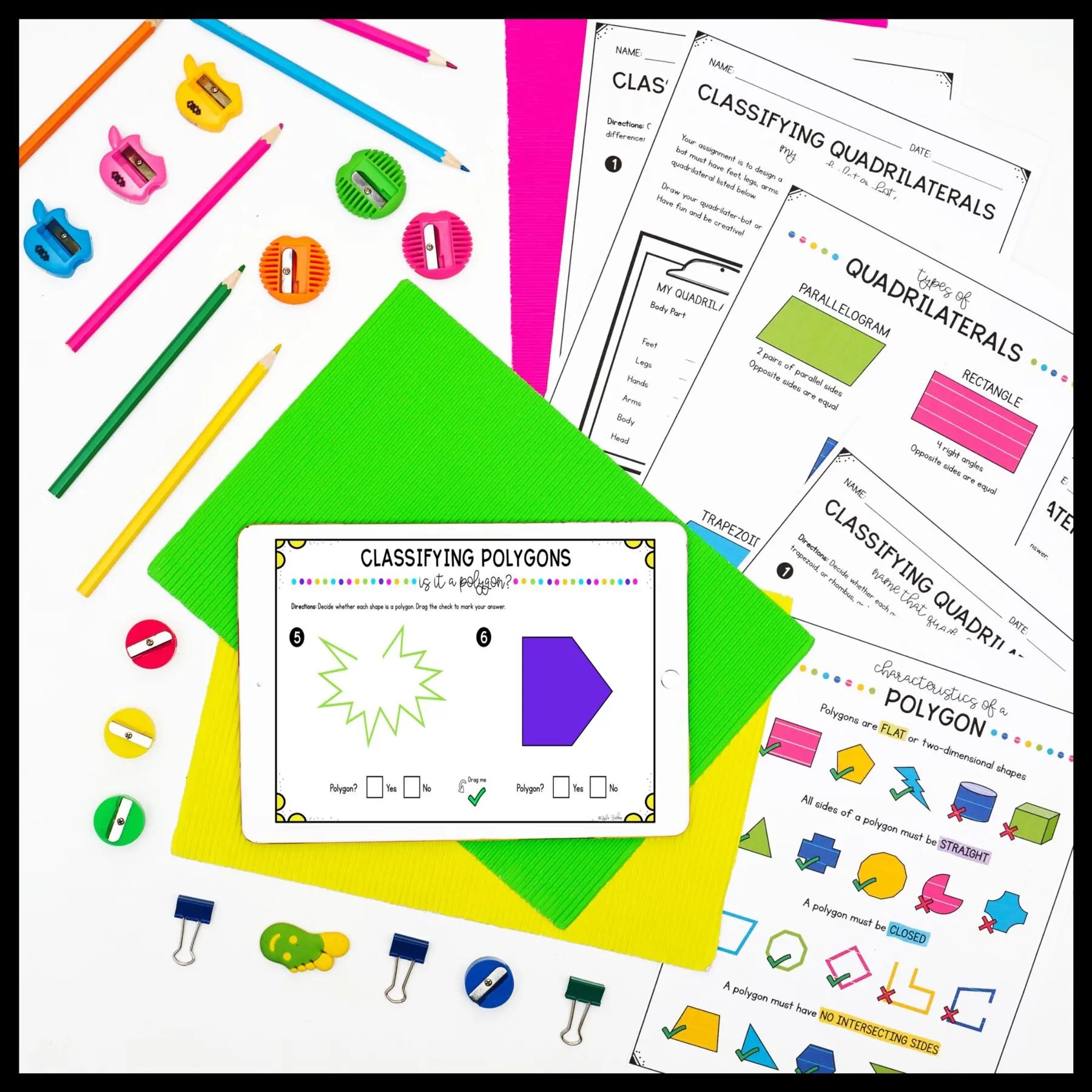Classifying Quadrilaterals 3rd Grade Math 3.G.A.1 MagiCore