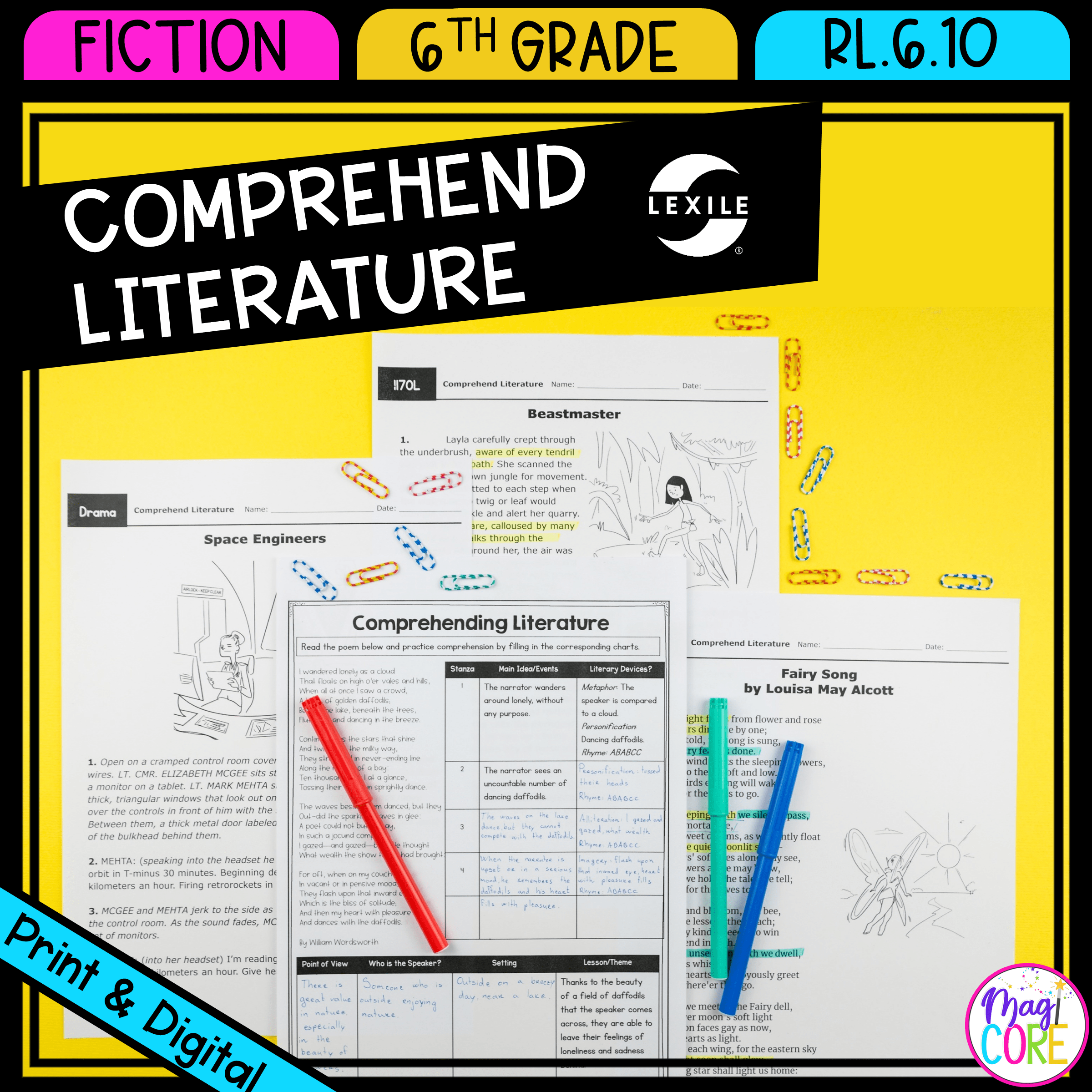 Comprehend Literature for 6th Grade RL.6.10 MagiCore