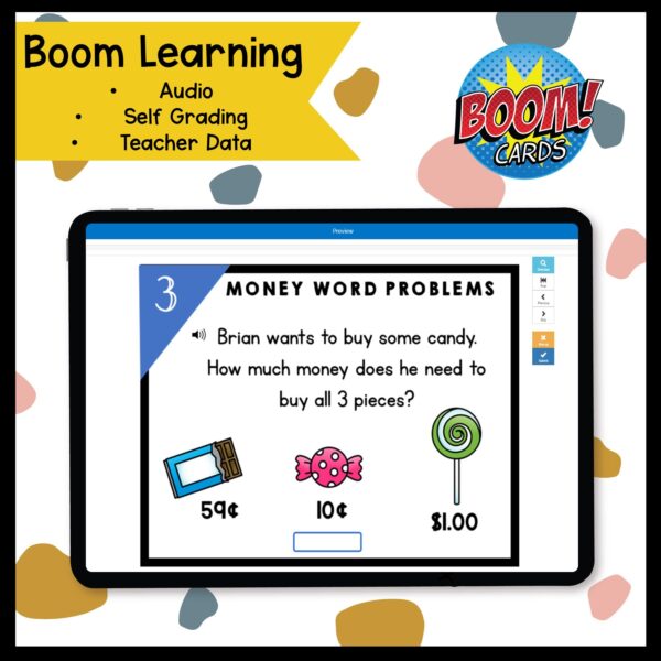 Money Word Problems 2nd Grade Math Task Cards CCK