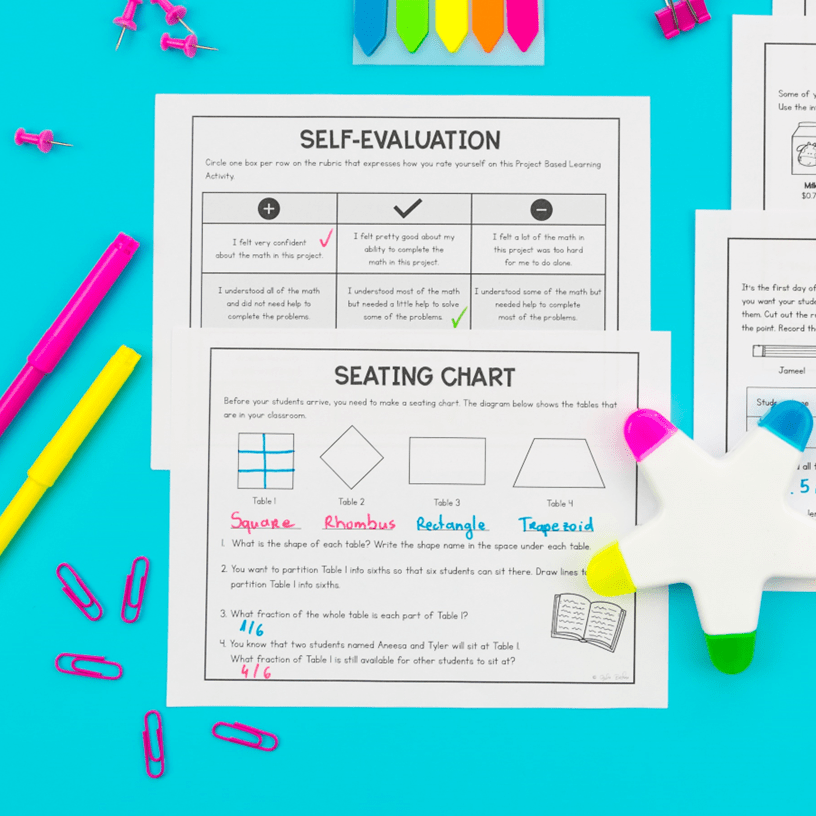 5th Grade Math Project Learning - Back to School | MagiCore