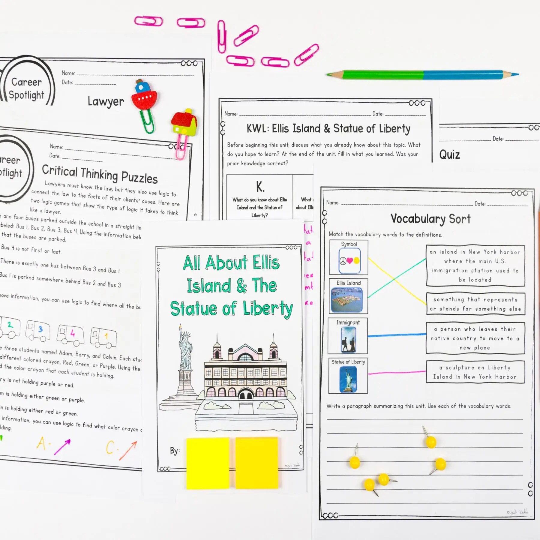 History Unit 6 The Statue of Liberty & Ellis Island Social Studies