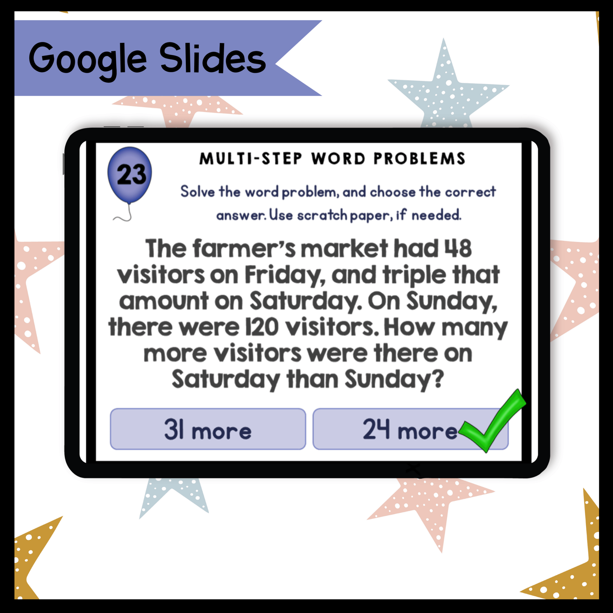 Multi-Step Word Problems - 4th Math Task Card - 4.OA.A.3 | Magicore