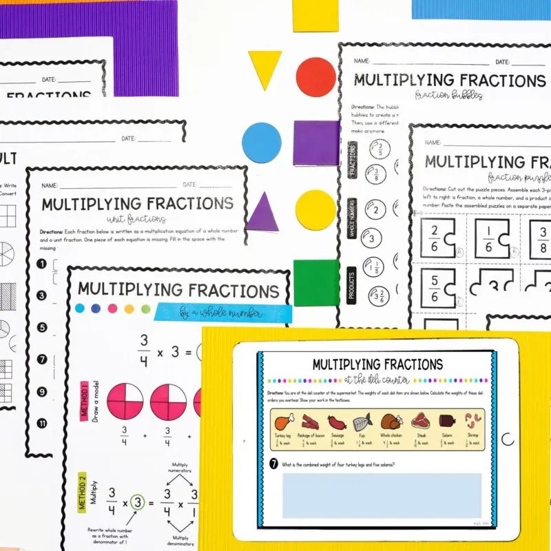 Multiplying Fractions - 4th Grade Math - Print & Digital 4.NF.B.4