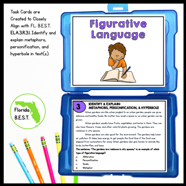 Figurative Language Task Cards - 3rd Grade - FL BEST | MagiCore