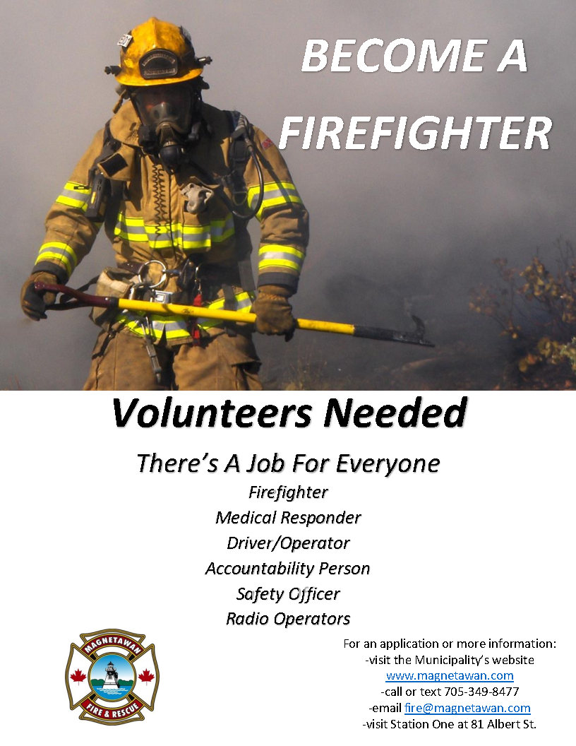 A FIREFIGHTER VOLUNTEERS NEEDED Municipality of