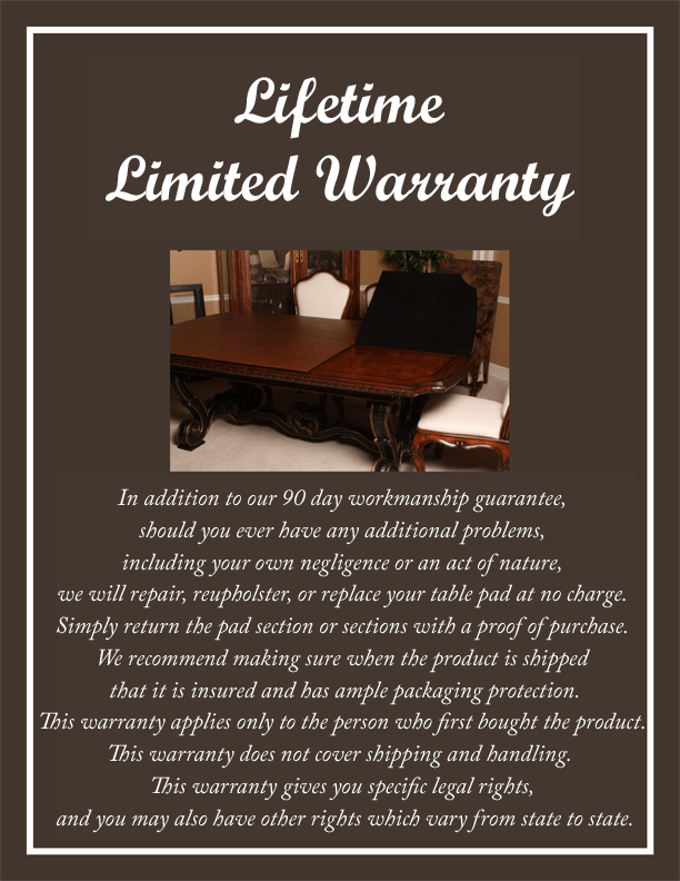 TABLE PAD for THOMASVILLE Table TABLE PAD