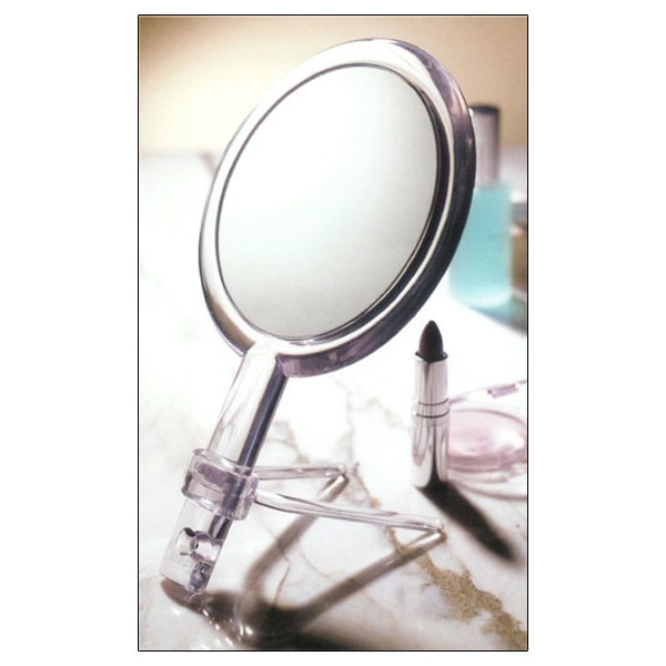 Magnifiers & More Two Sided Hand Held Mirror w/ Stand