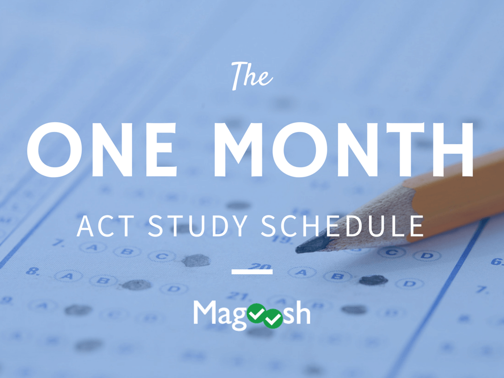 One Month ACT Study Schedule