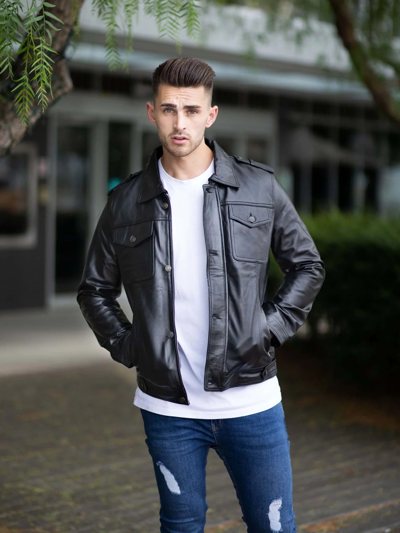 Black Slim Fit Leather jacket For Men Stylish Outfit for Winters