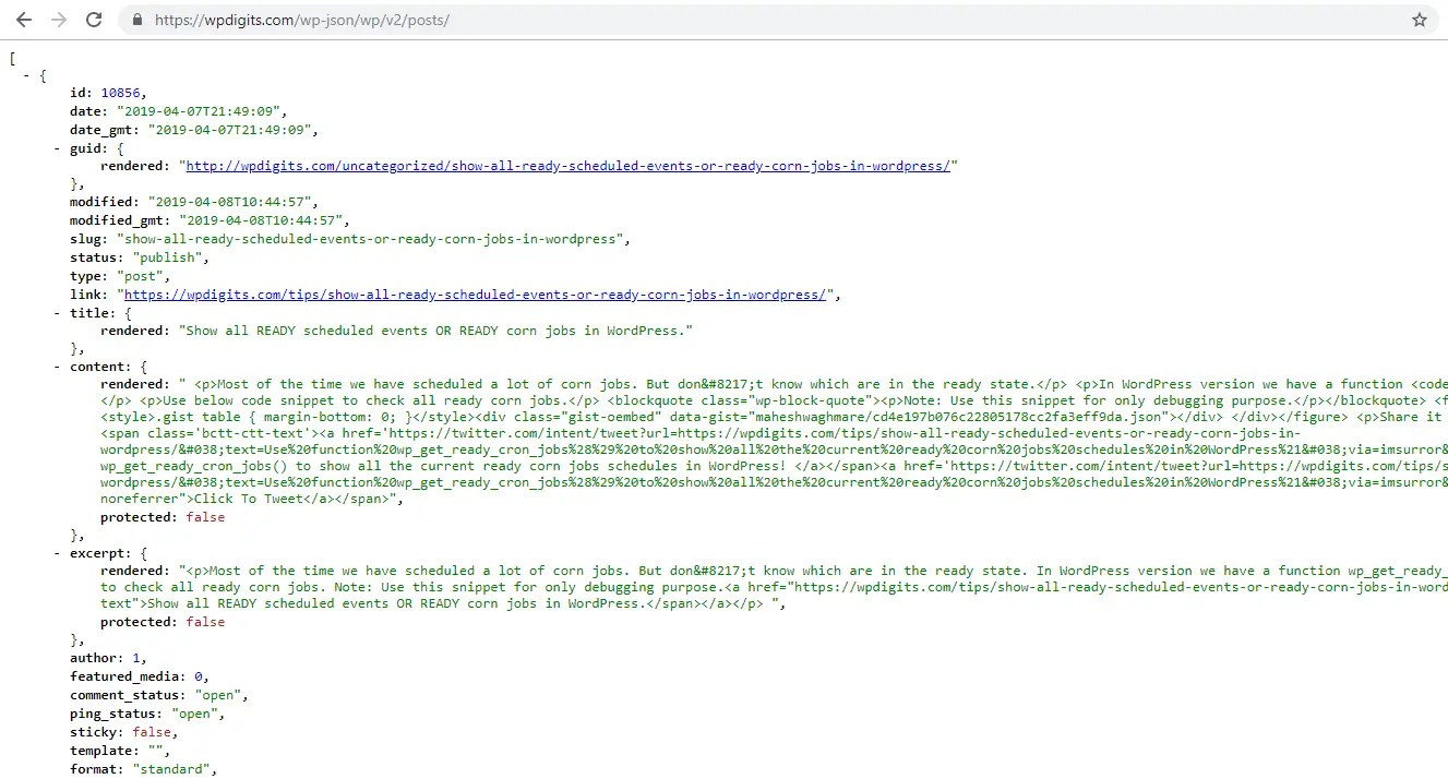 Get Post Details with Rest API Endpoint