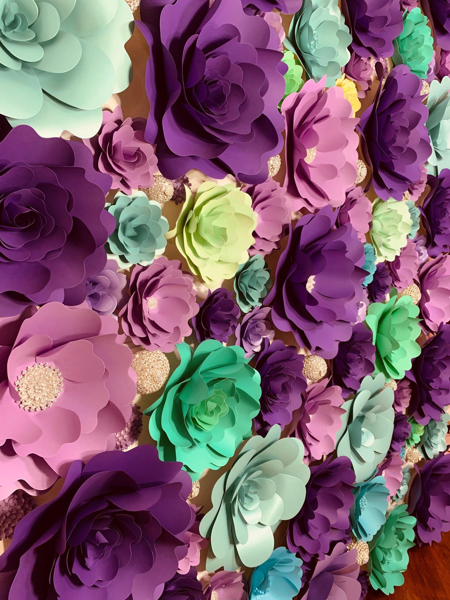 flower wall rentalpurple, blue & green71 Mahi Rehan