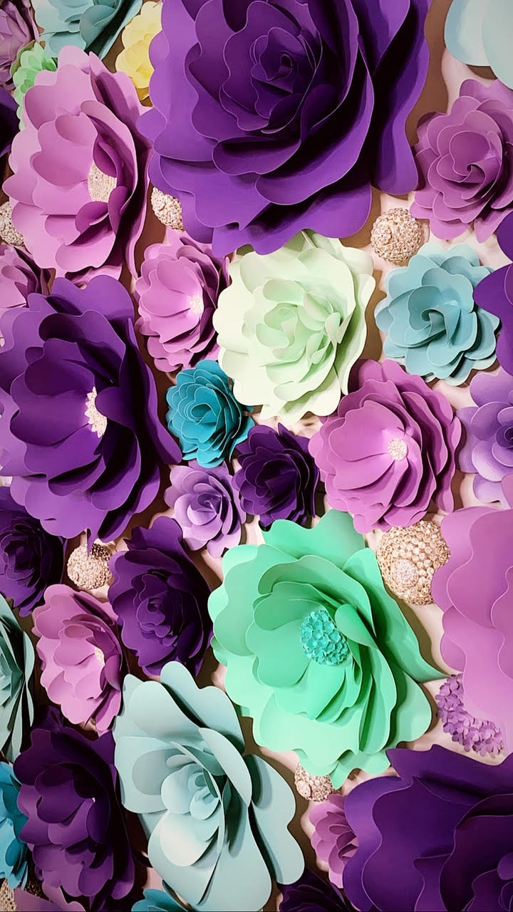 flower wall rentalpurple, blue & green71 Mahi Rehan