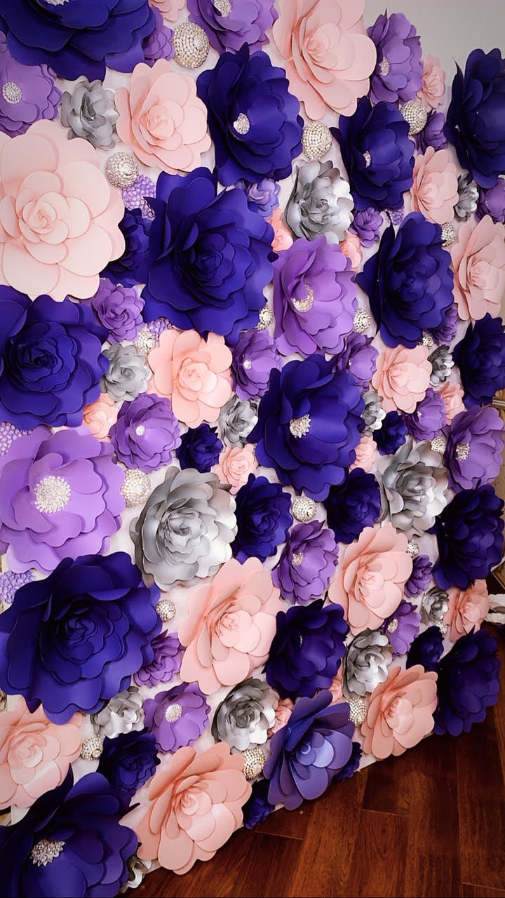 party floral backdroppurple, pink & silver3 Mahi Rehan